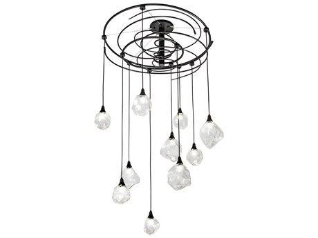 Meyda Cyclone 10-Light Black Glass Pendant