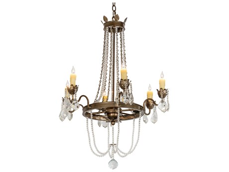 Meyda 6-Light Crystal Gold Chandelier
