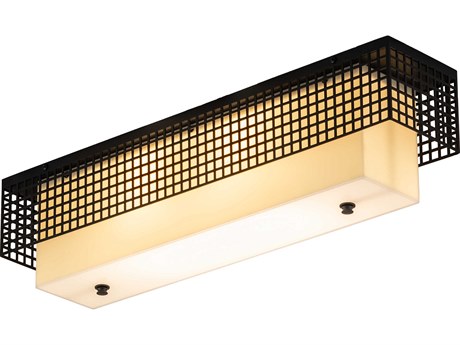 Meyda 2-Light Black LED Geometric Flush Mount