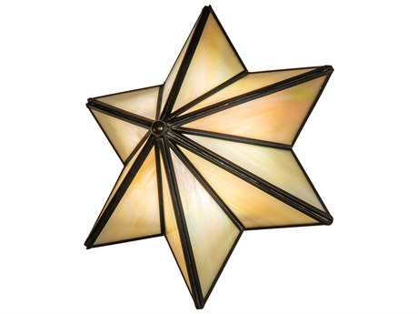 Meyda 1-Light Craftsman Brown Glass LED Wall Sconce