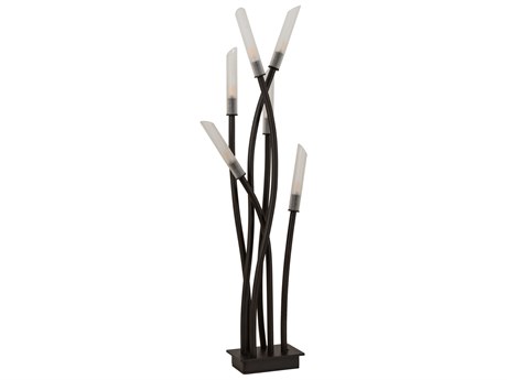 Meyda Titicaca Oil Rubbed Bronze Glass Floor Lamp