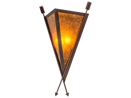Meyda Desert Arrow 2-Light Rust Red Glass Wall Sconce