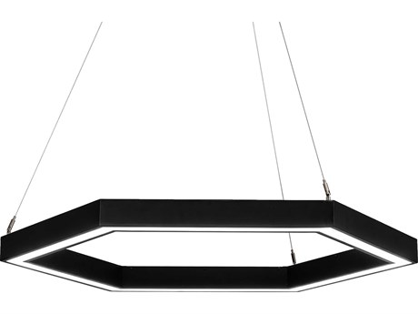Meyda Anillo Black LED Geometric Pendant
