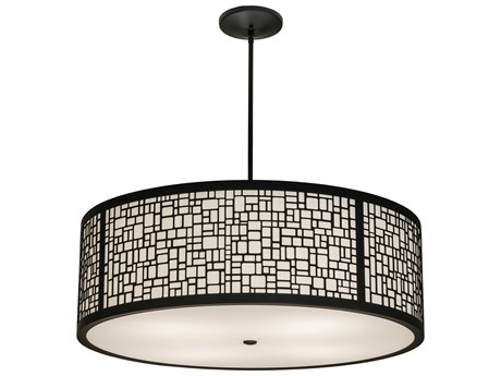 Meyda Cilindro 4-Light Black Drum Pendant