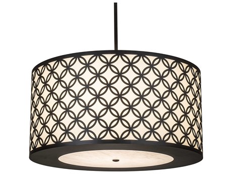 Meyda 3-Light Oil Rubbed Bronze Drum Pendant