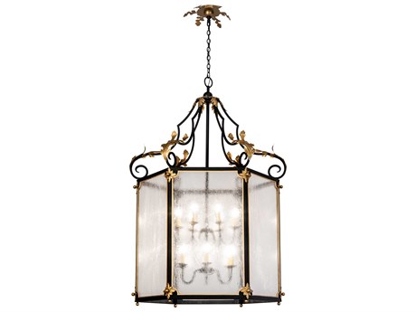 Meyda 12-Light Black Glass Chandelier