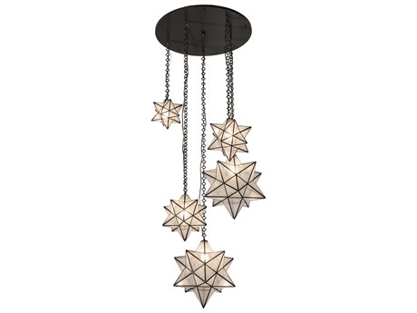 Meyda Moravian Star 5-Light Steel Glass Geometric Pendant