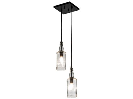 Meyda 2-Light Black Glass Mini Pendant