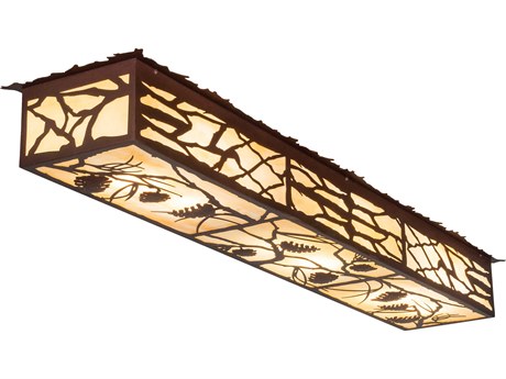 Meyda Whispering Pines 6-Light Steel Glass LED Flush Mount
