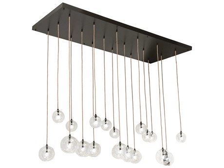 Meyda Alva 18-Light8-Light Bronze Glass Globe Linear Island Pendant