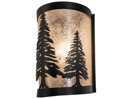 Meyda Pines 1-Light Black Glass Wall Sconce