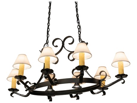 Meyda Handforged 8 2-Light Wrought Iron Black Empire Island Pendant