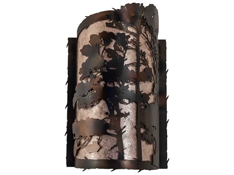 Meyda 2-Light Bronze Glass Wall Sconce