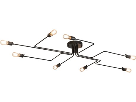 Meyda Alva 8-Light Wrought Iron Black LED Semi Flush Mount