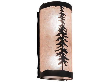 Meyda Pines 2-Light Oil Rubbed Bronze Glass Wall Sconce