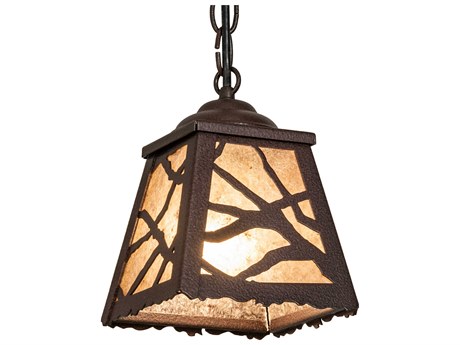 Meyda 1-Light Rust Bronze Glass Mini Pendant