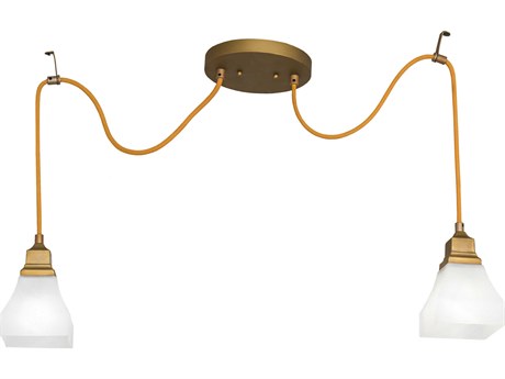 Meyda Castiliolite 2-Light Gold Glass Bell Pendant