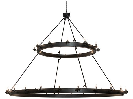 Meyda Loxley 36-Light Black Tiered Pendant