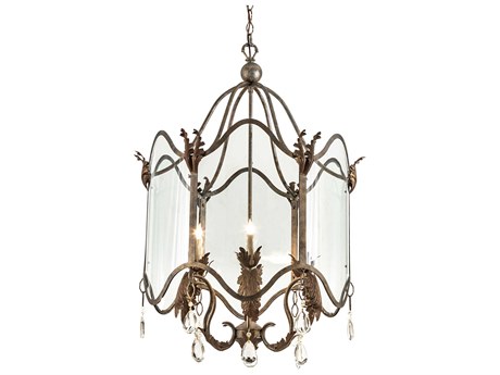 Meyda 6-Light Gold Glass Chandelier