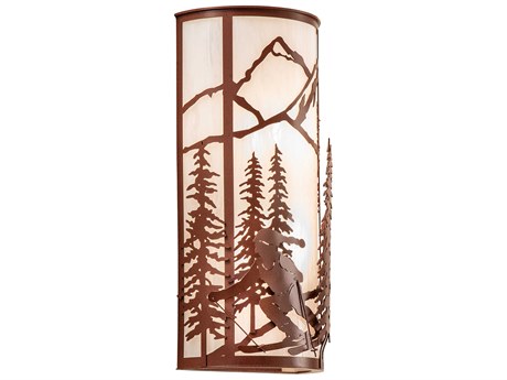 Meyda Alpine 2-Light Rust Brown Wall Sconce