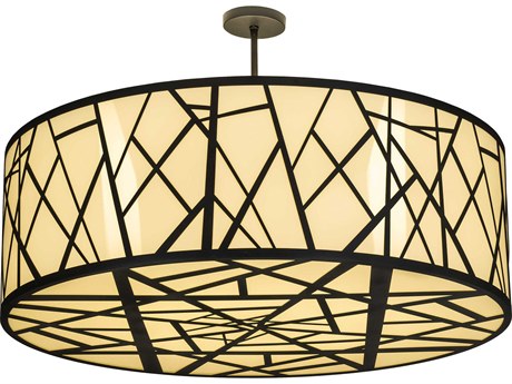 Meyda Cilindro 8-Light Wrought Iron Black Drum Geometric Pendant
