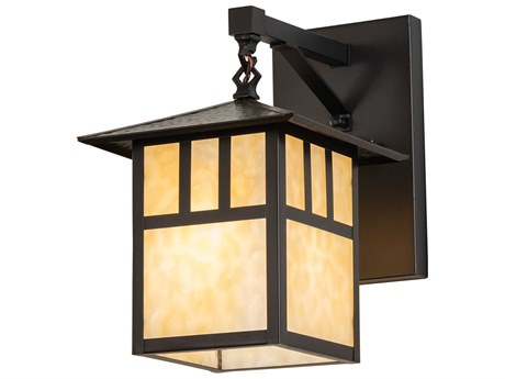 Meyda Seneca 1-Light Brass Glass Wall Sconce
