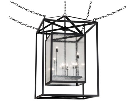 Meyda Kitzi Box 8-Light Steel Glass Pendant
