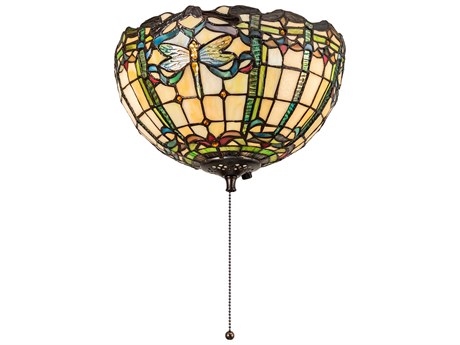 Meyda 12" Tiffany Dragonfly Fan Light