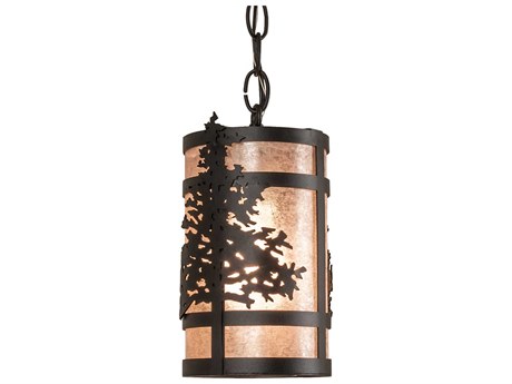 Meyda Tamarack 1-Light Steel Glass Cylinder Mini Pendant