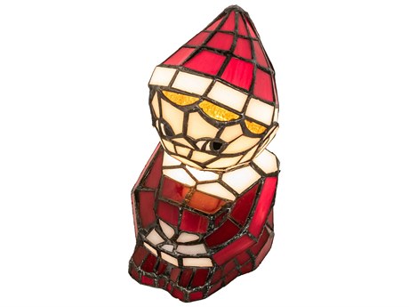 Meyda Elf Brass Glass Tiffany Table Lamp