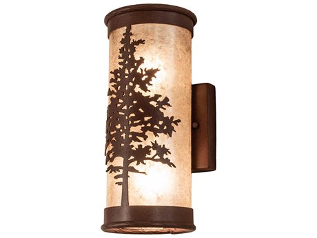 Meyda Tamarack 2-Light Rust Brown Glass Wall Sconce