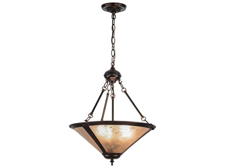 Meyda Sutter 3-Light Mahogany Bronze Glass Pendant