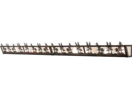 Meyda Tall Pines 10-Light Antique Copper Clear Glass Vanity Light