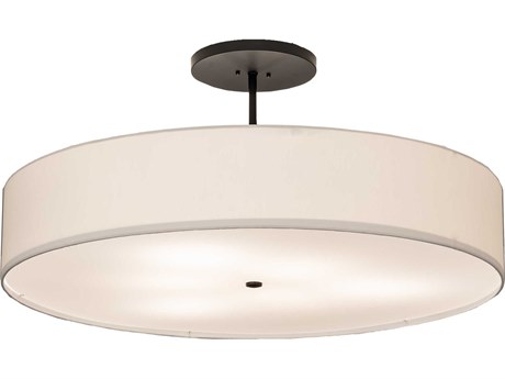 Meyda Cilindro 6-Light Bronze Drum Semi Flush Mount