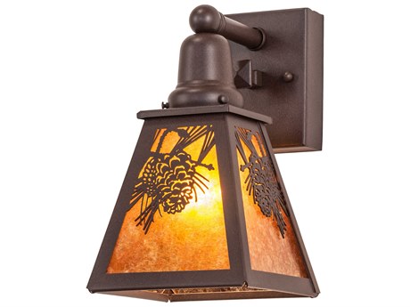 Meyda Winter Pine 1-Light Brown Glass Wall Sconce