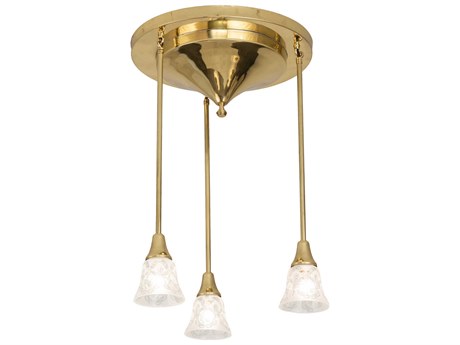 Meyda Revival 3-Light Gold Glass Bell Pendant