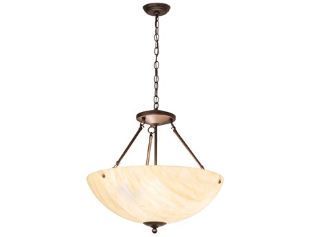 Meyda Madison 3-Light Mahogany Bronze Bowl Pendant
