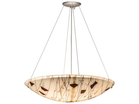 Meyda Metro Fusion 4 Nickel Glass Bowl Pendant