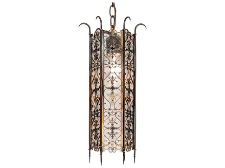 Meyda Saskia 1-Light Gold Glass Mini Pendant