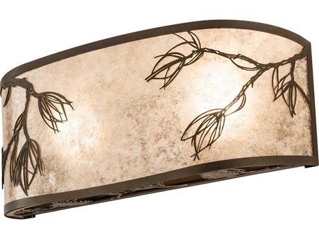 Meyda Lone Pine 2-Light Bronze Glass Vanity Light