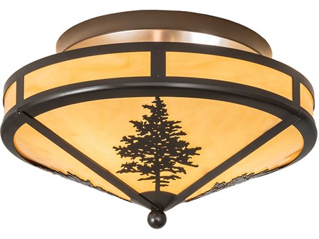 Meyda Tamarack 2-Light Timeless Bronze Flush Mount