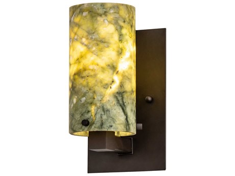 Meyda Cilindro 1-Light Oil Rubbed Bronze Green Wall Sconce