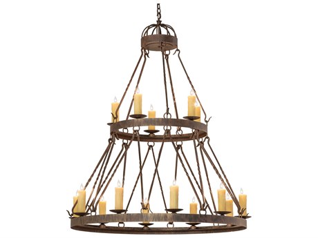 Meyda Lakeshore 15-Light Gold Candelabra Tiered Chandelier