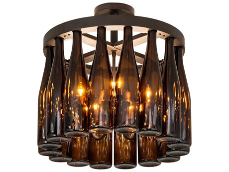 Meyda Tuscan Vineyard 5-Light Oil Rubbed Bronze Glass Chandelier