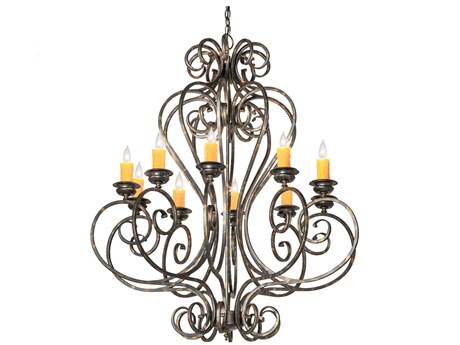 Meyda Fernando 10-Light French Bronzed Candelabra Chandelier