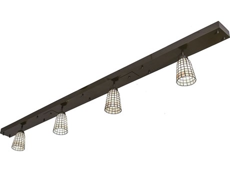 Meyda Terra Bone 3-Light Oil Rubbed Bronze Glass Bell Linear Island Pendant