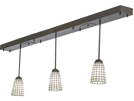 Meyda Terra Bone 3-Light Oil Rubbed Bronze Glass Bell Linear Island Pendant