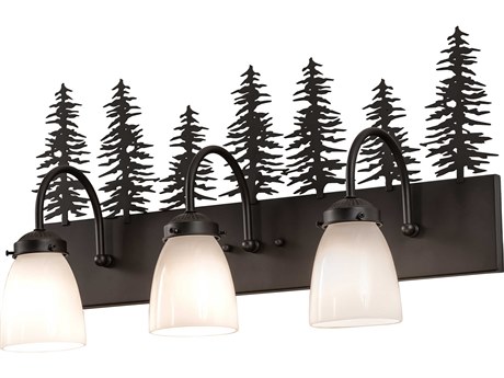 Meyda Tall Pines 3-Light Black Glass Vanity Light