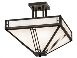 Meyda Metro Fusion 2-Light Black Tiffany Bell Semi Flush