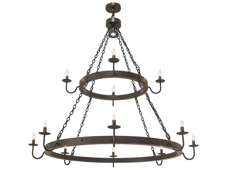 Meyda Suffolk 12 1-Light Black Chandelier